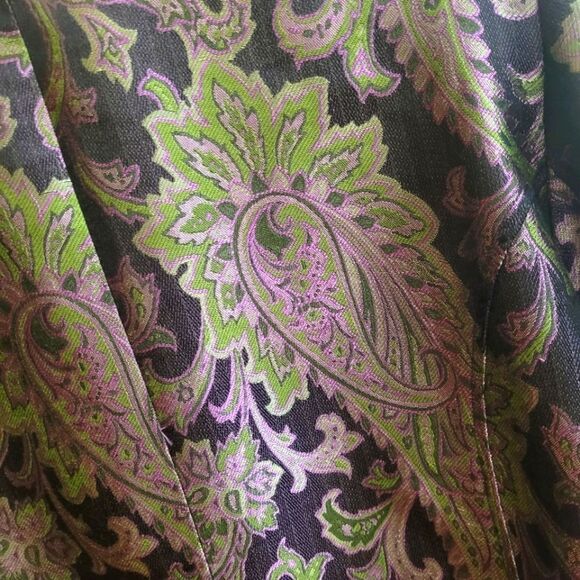 Chico's Purple Green Paisley Blazer, Size 2 (M, 12) - Picture 6 of 8